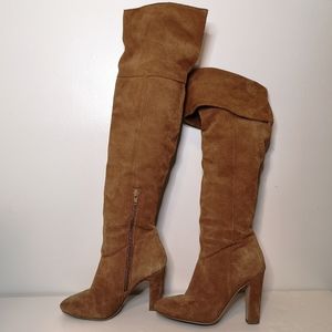 Aldo Over the Knee Medium Brown Suede Boots Size 6
